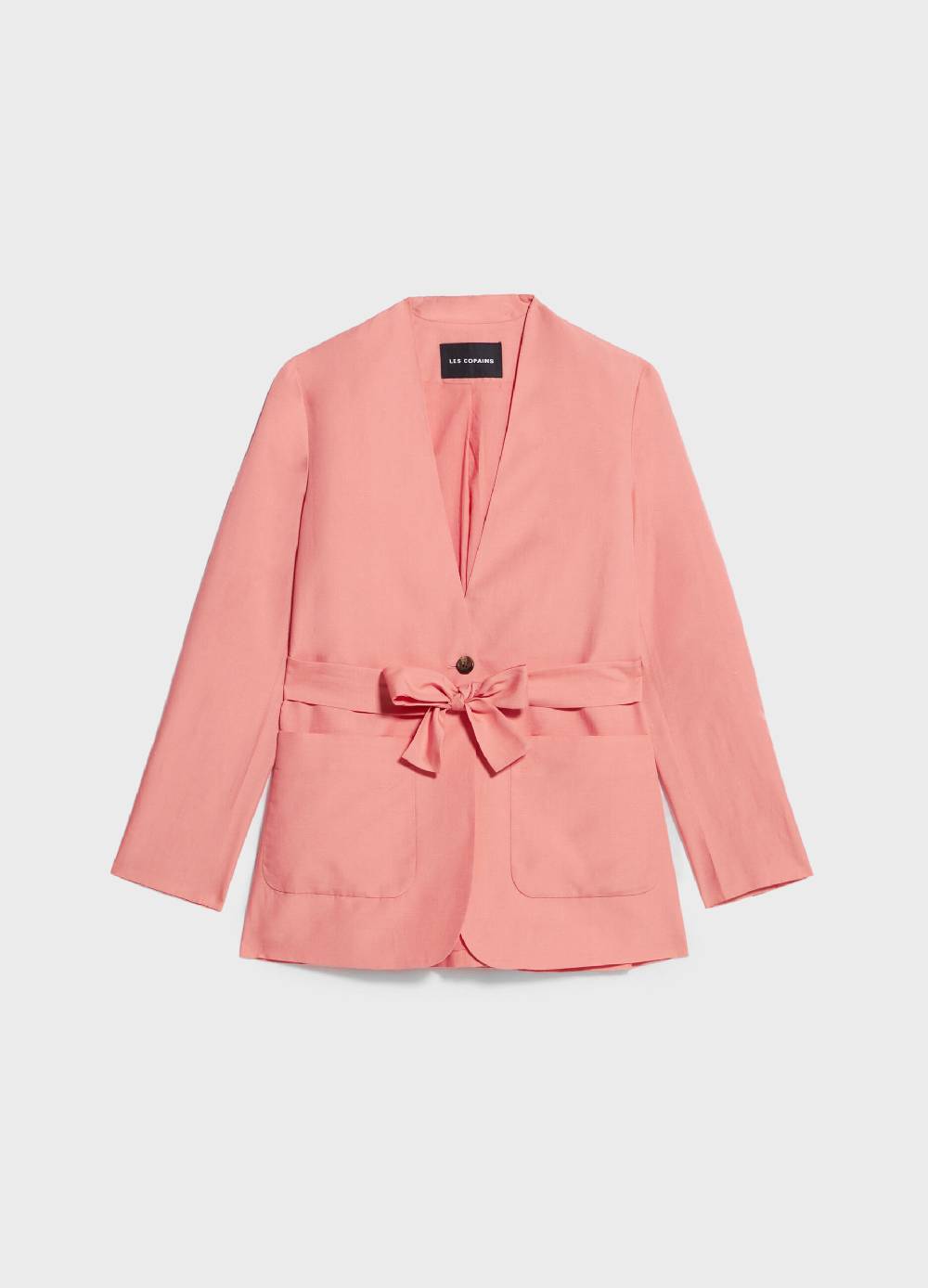 LES COPAINSBlazer misto lino con cintura Vendita