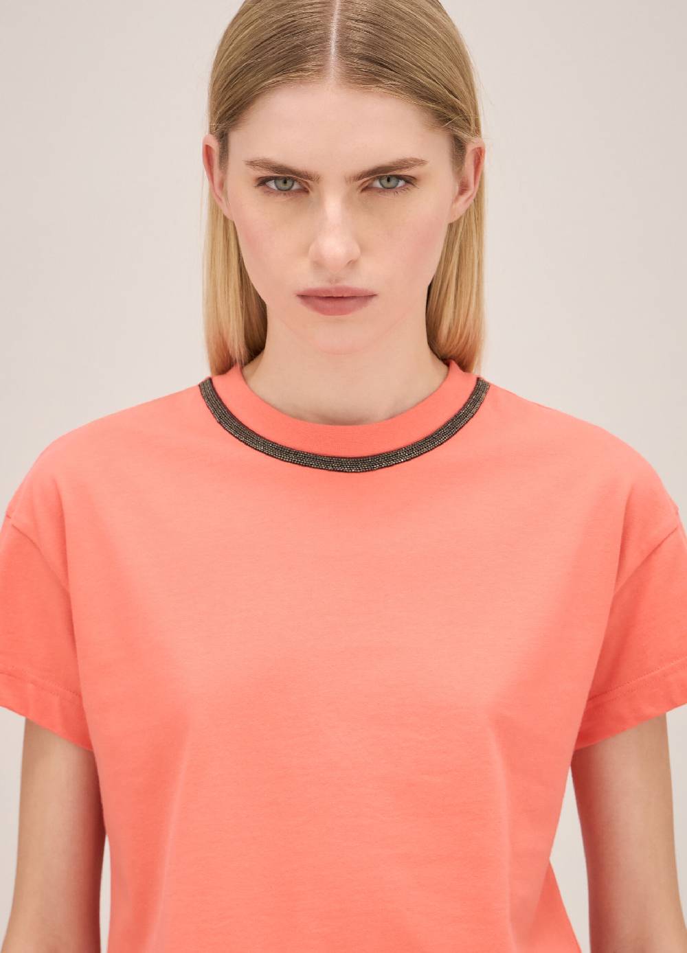 LES COPAINST-shirt in cotone con perline applicate Shopping online