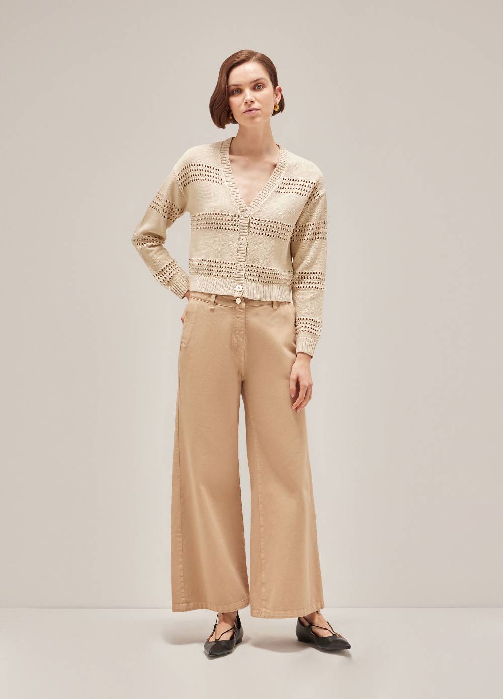 LES COPAINSCardigan tricot misto seta e cotone Sconto