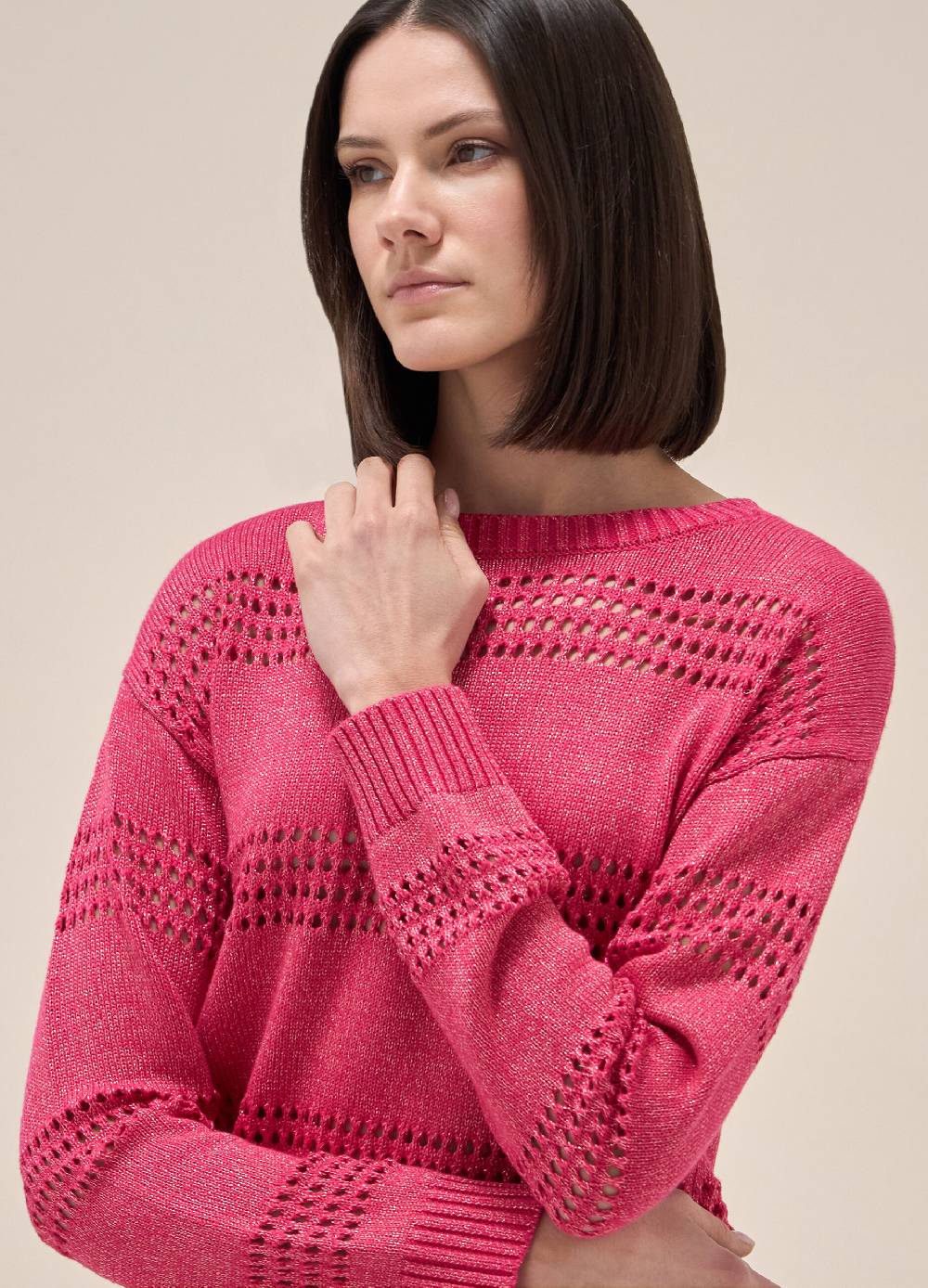 LES COPAINSMaglione tricot in seta e cotone In Saldo