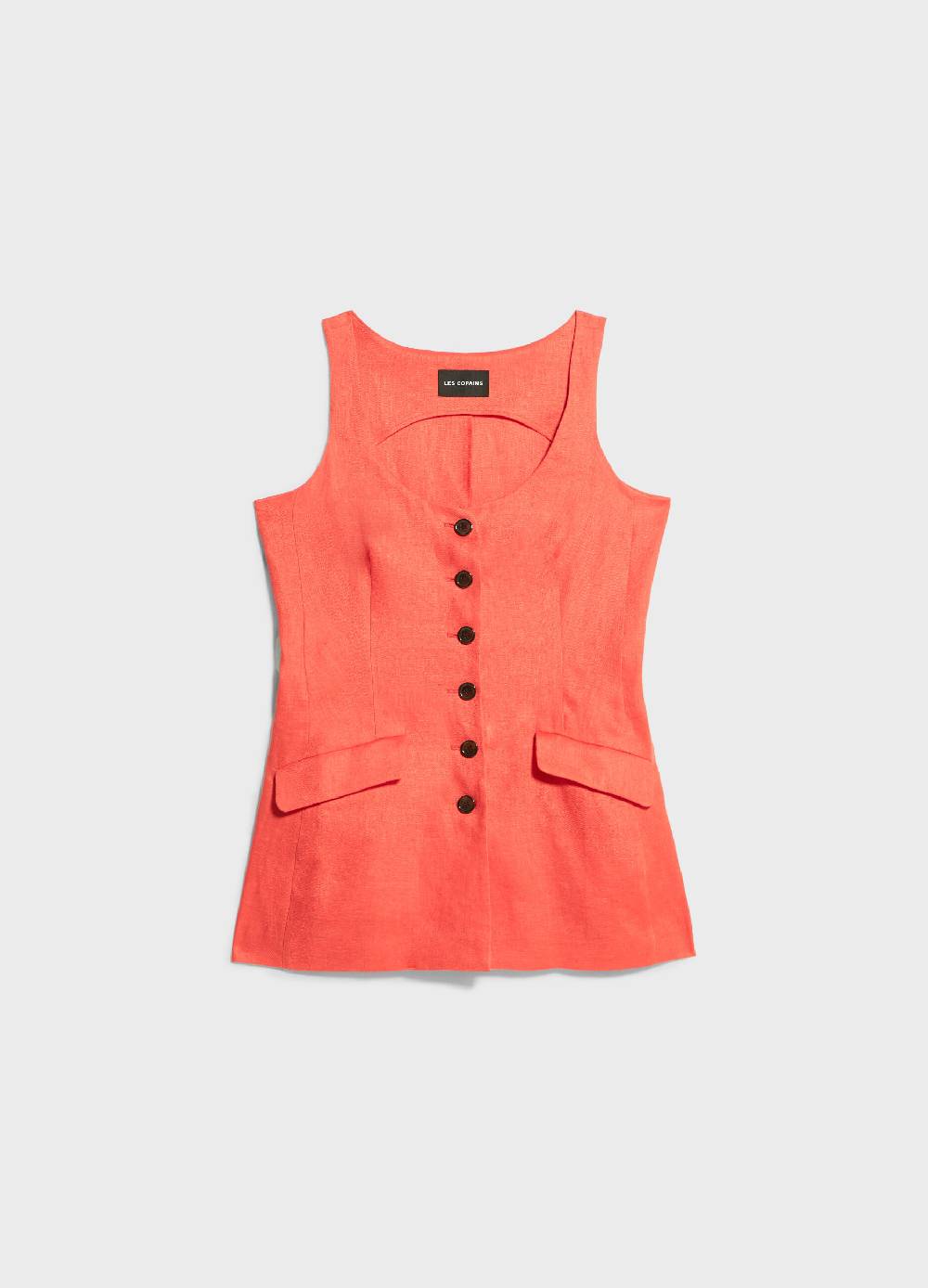 LES COPAINSGilet lungo in puro lino Soddisfazione Garantita