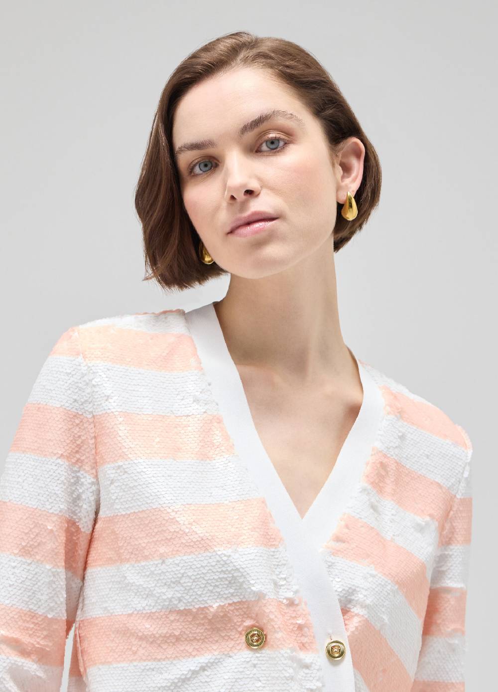 LES COPAINSCardigan tricot con paillettes Italia