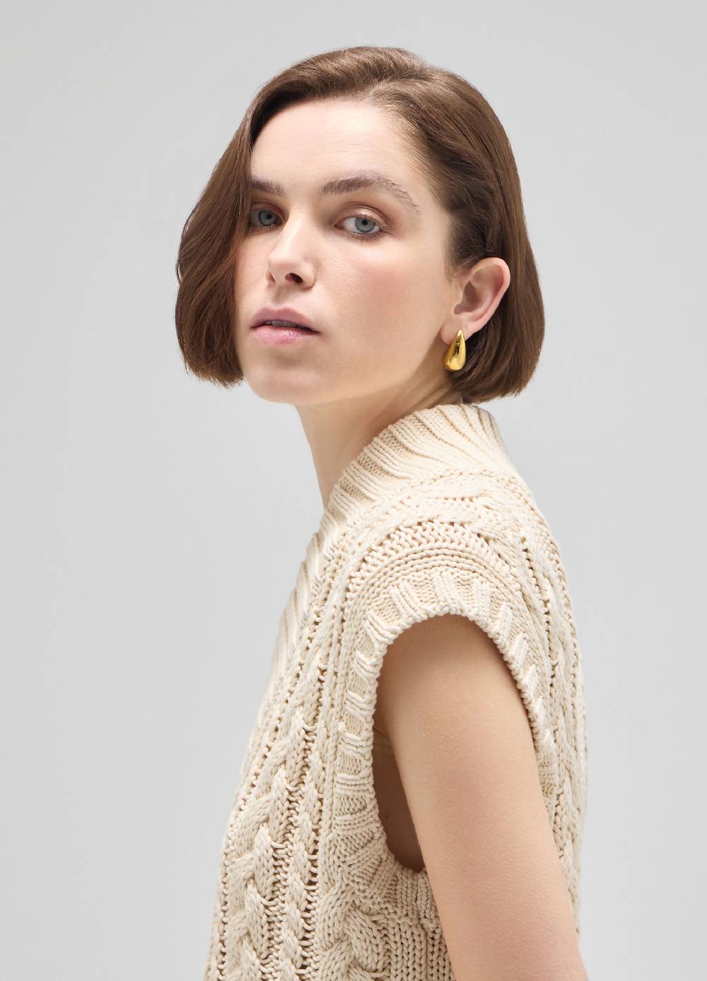 LES COPAINSGilet tricot a trecce Qualità Garantita