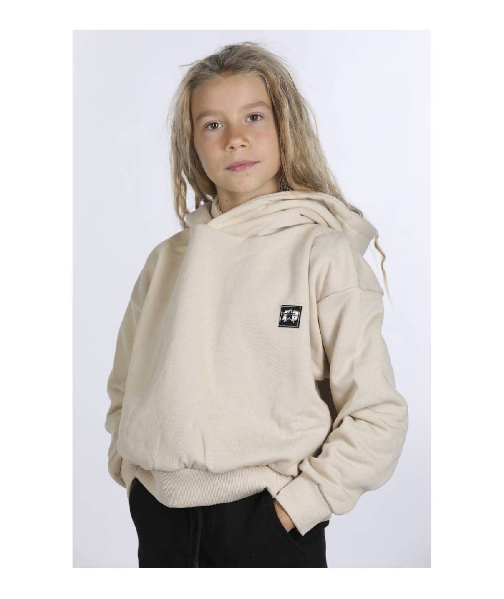 Lab84 FELPA CROP TOP CAPPUCCIO OVER Saldi Di Fabbrica