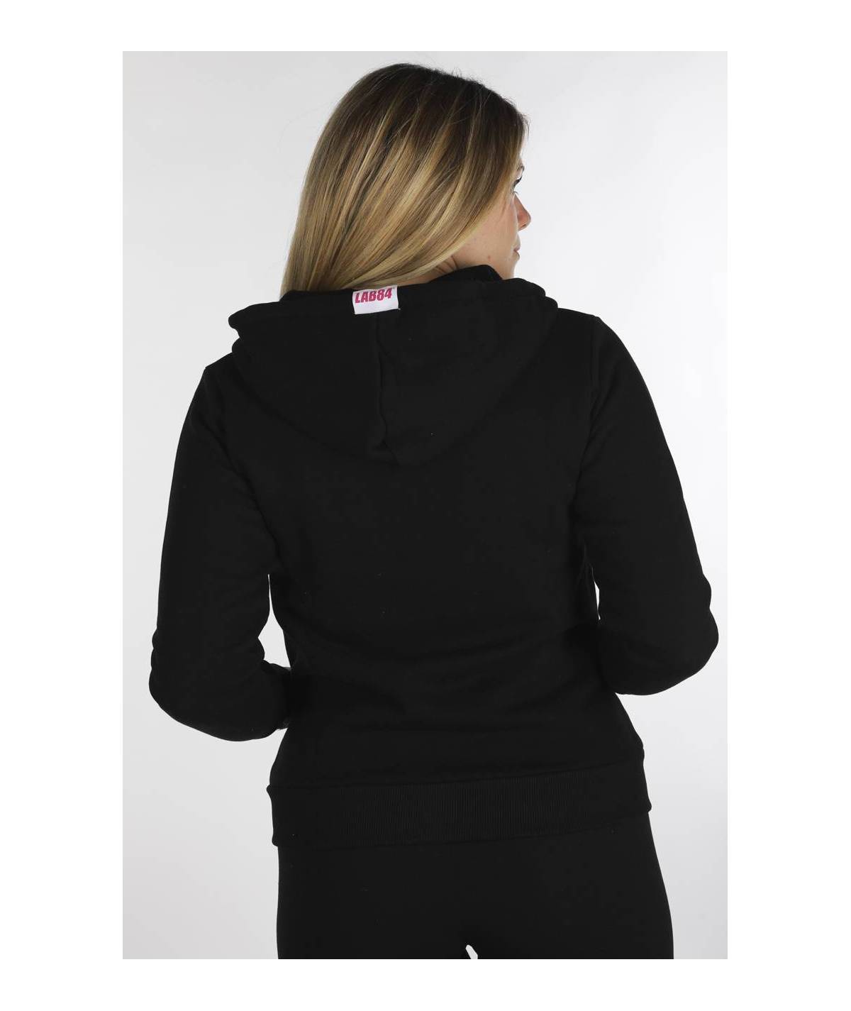 Lab84 FELPA FULL ZIP CAPP.+TASCA FILO+CERNIERA Spedizione Gratuita