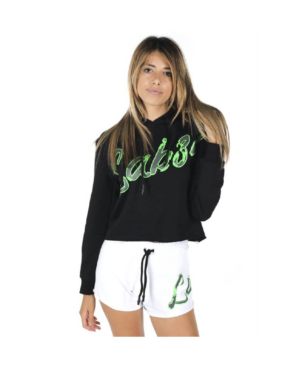 Lab84 FELPA CROP TOP CAPP Spedizione Gratuita