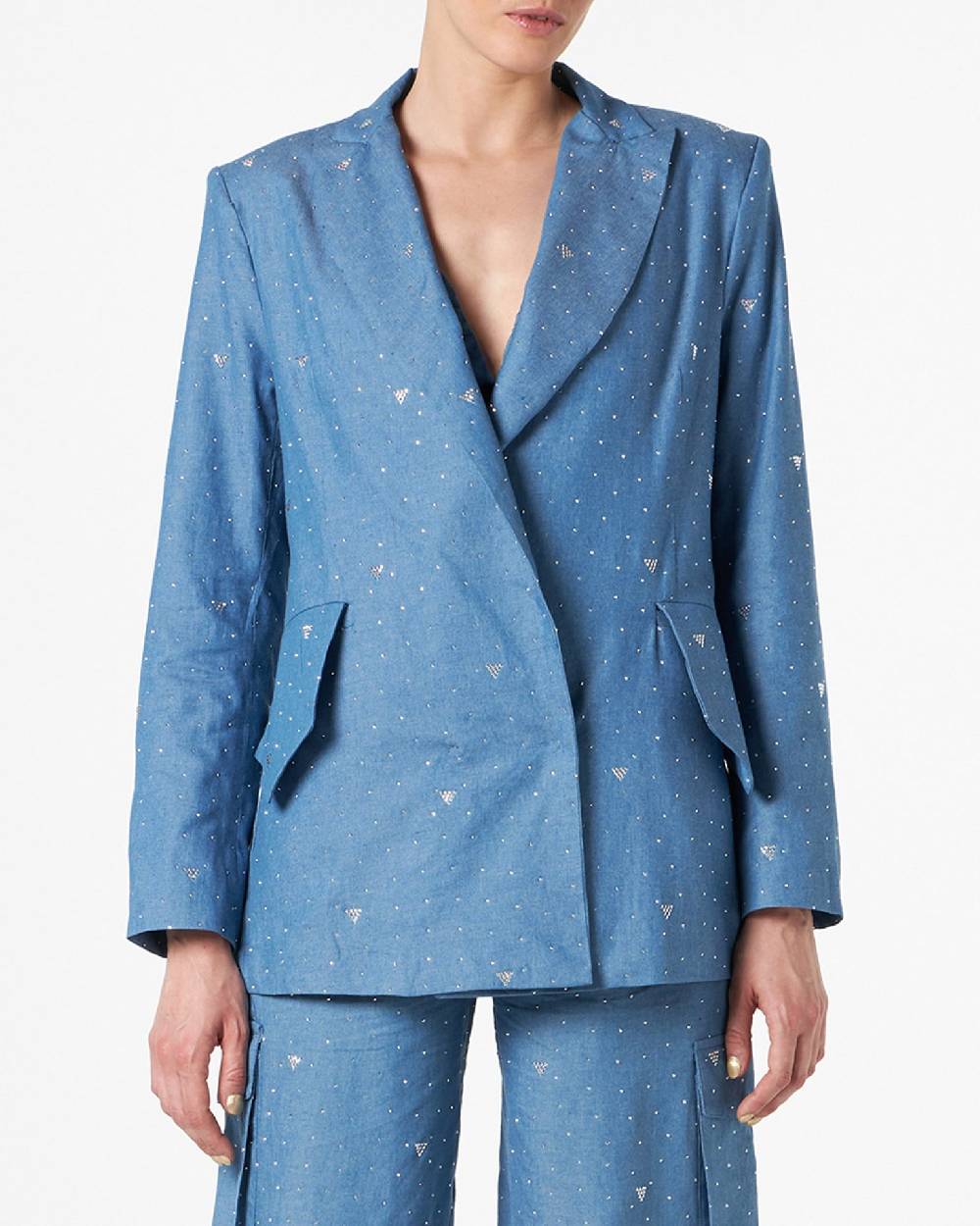 Le Twins Como Chambray Strass Celeste Acquista Ora