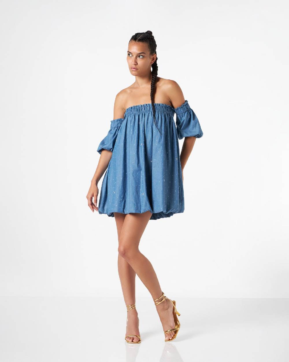 Le Twins Deva chambray Strass Celeste Offerta