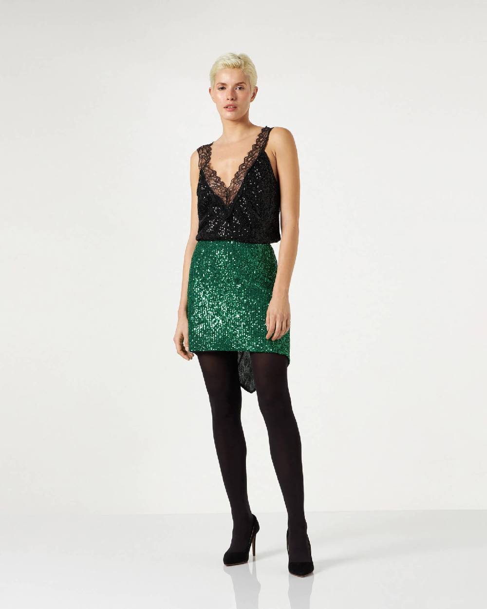 Le Twins Asti Paillettes Verde Moda