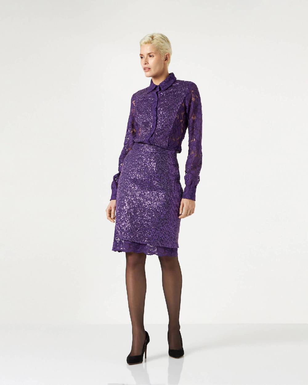 Le Twins Varese Paillettes Viola In Linea