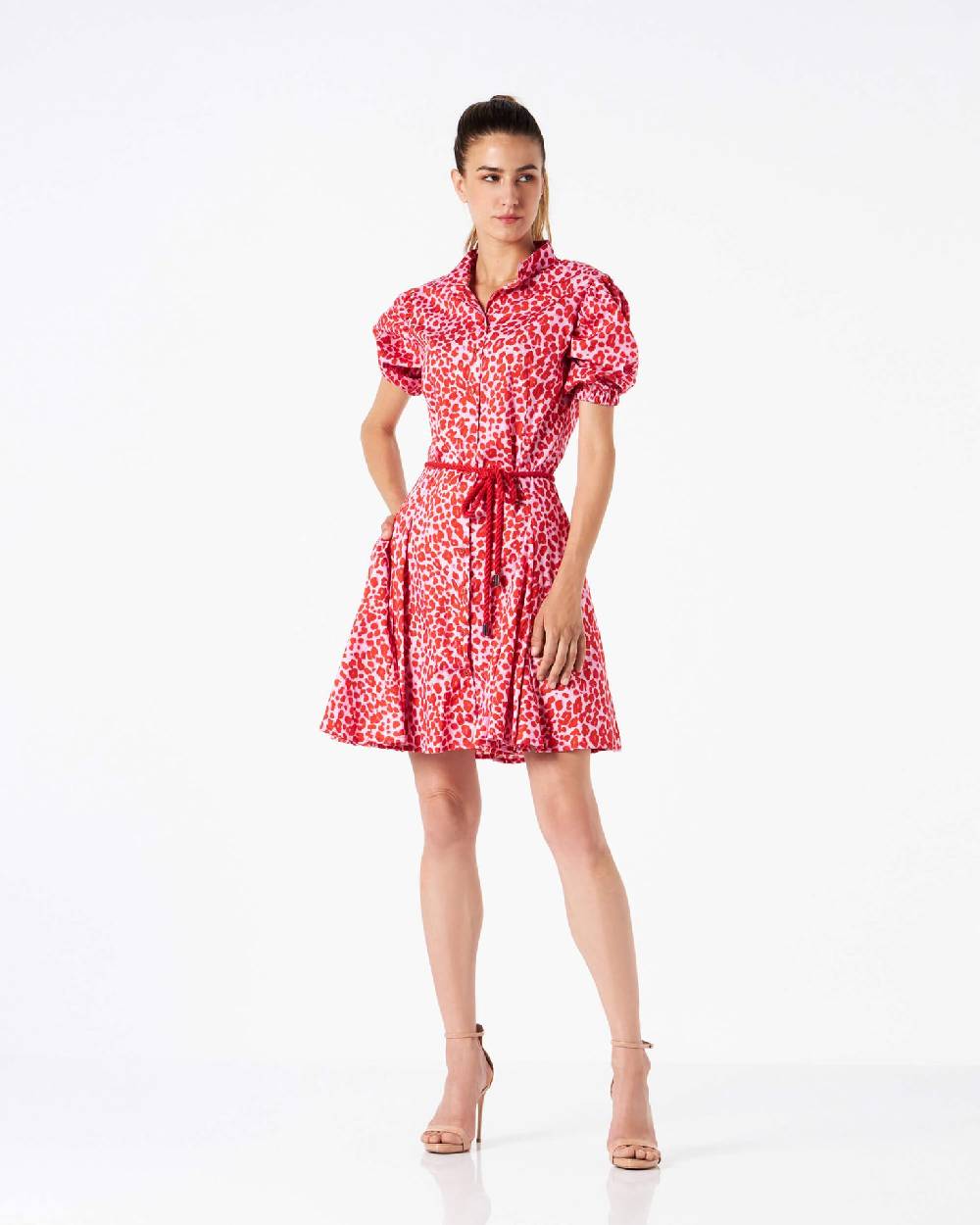 Le Twins Sofy Animalier Rosso con Cintura Hotsell