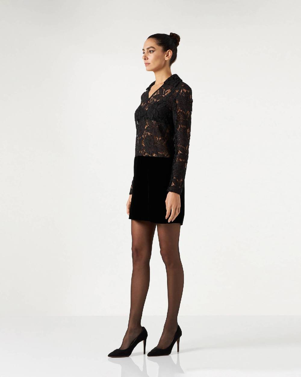 Le Twins Treviso Pizzo e Paillettes Nero 2025