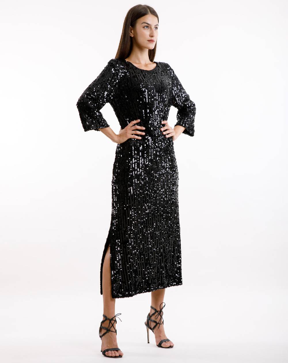 Le Twins Abito Michela – Paillettes Nero Nuovo