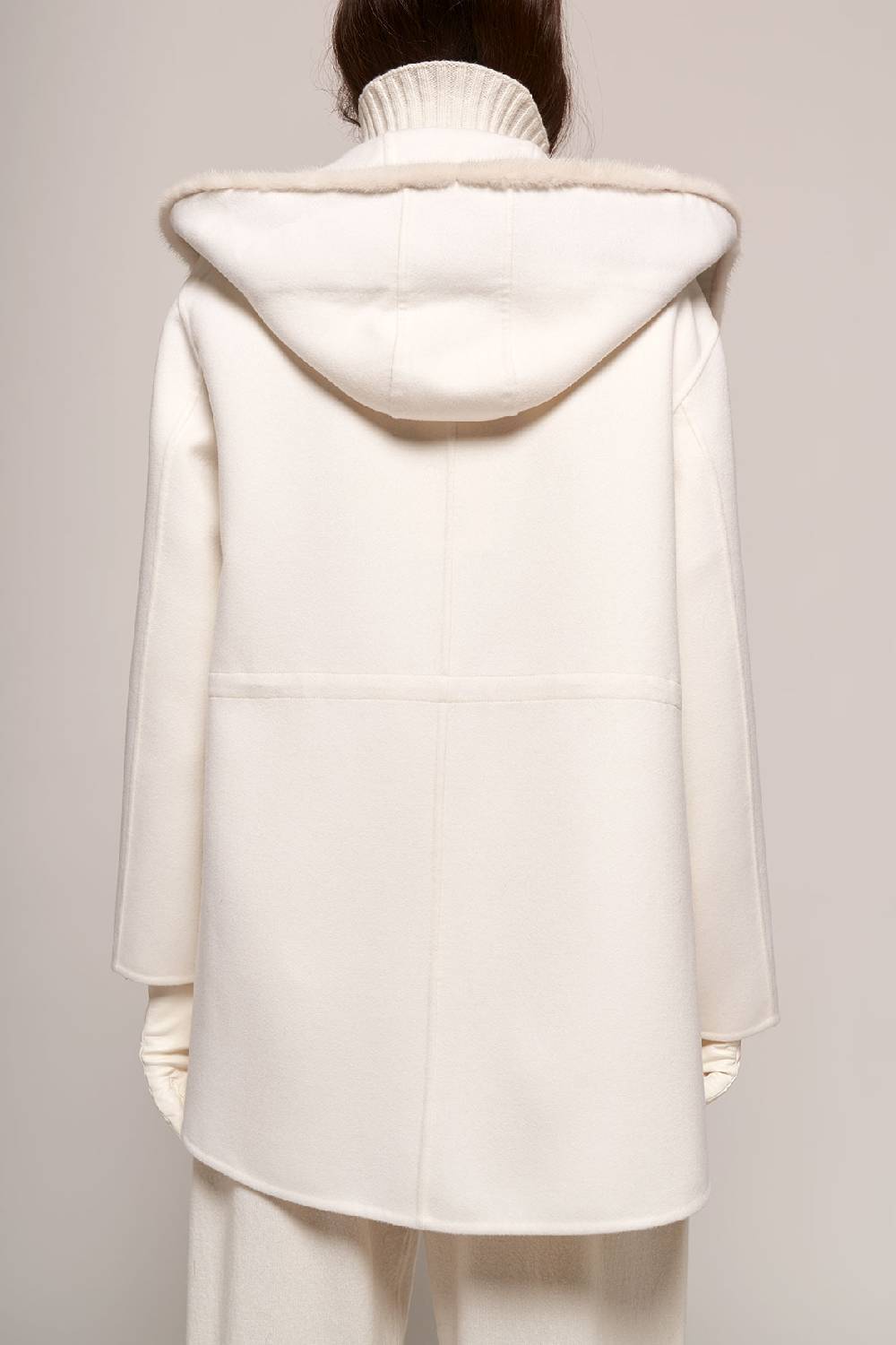 Manzoni 24 Parka in lana con bordo visone Consegna Veloce