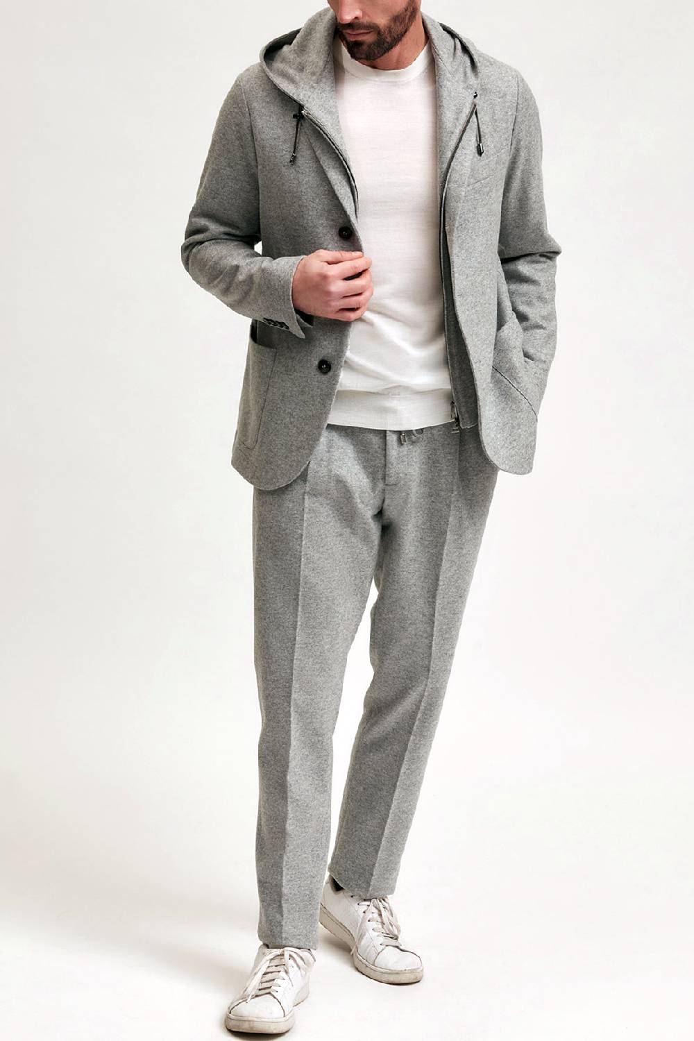 Manzoni 24 Giacca jersey in lana con davantino staccabile Offerta