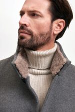 Manzoni 24 Cappotto in lana con collo in montone curly Outlet