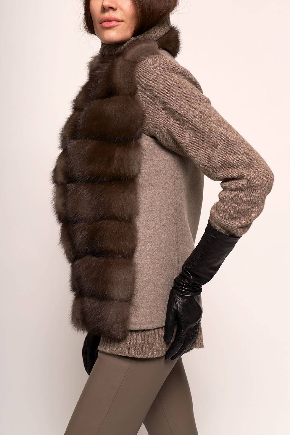 Manzoni 24 Gilet zibellino con tessuto cashmere Loro Piana Moda