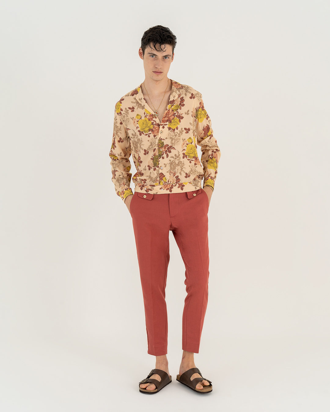 Neill Katter Camicia Golden Roses Vendita Economica