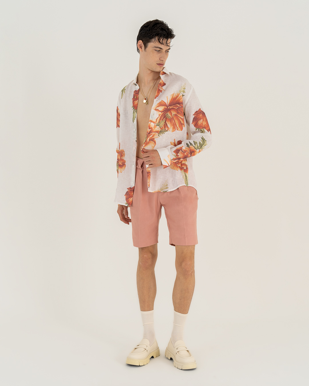 Neill Katter Camicia Rosa Arancio Bruciato Pezzi Unici