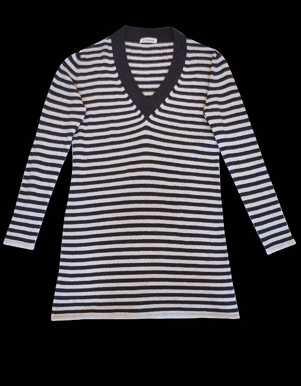 La Fabrique Aurelie Abito in Maglia Blu Navy e Bianco Acquista Ora