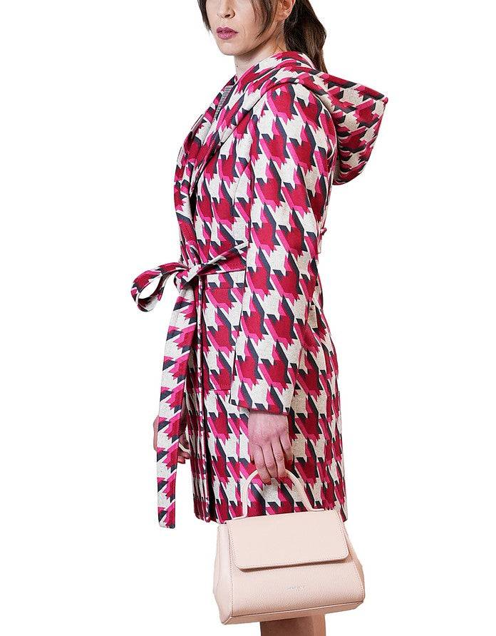 La Fabrique Chloe Cappotto a Portafoglio Beige e Fucsia Shopping Online