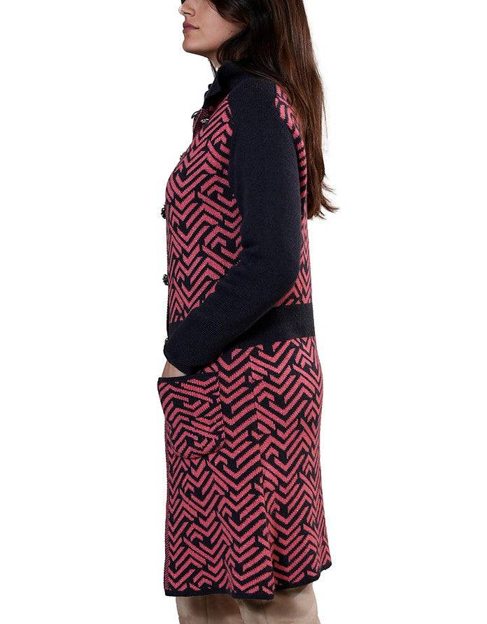 La Fabrique Margot Cappotto in Maglia Jacquard Vendita Economica