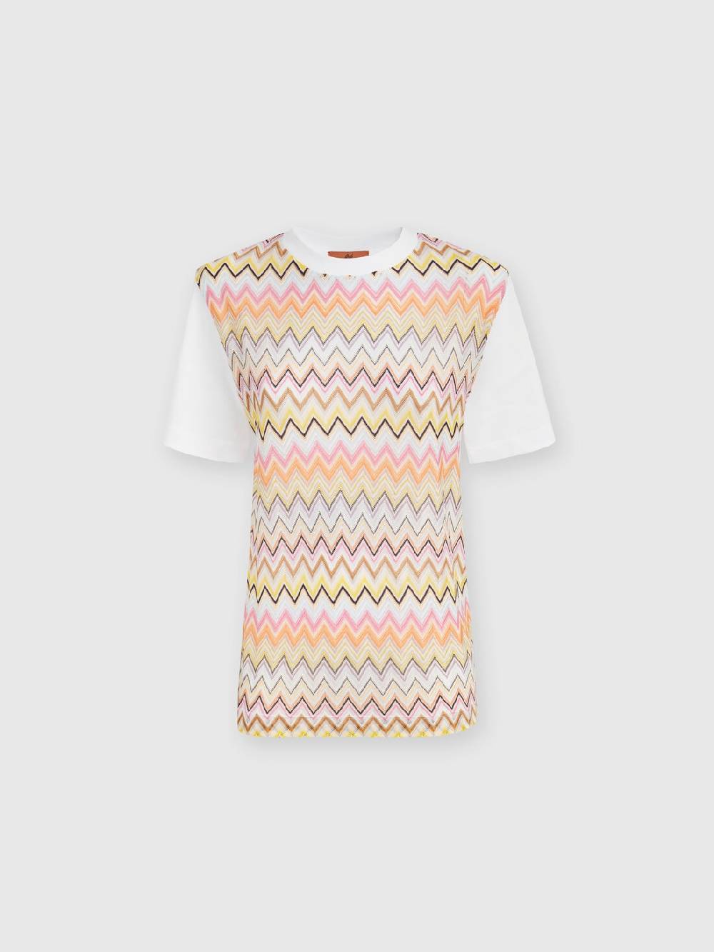 M Missoni T-shirt in jersey di cotone con inserti chevron Presa