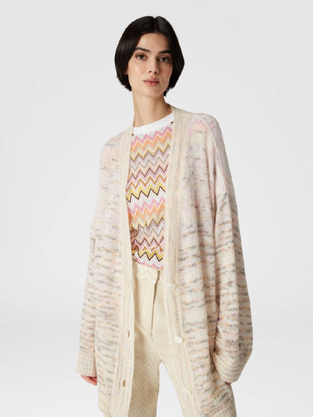 M Missoni T-shirt in jersey di cotone con inserti chevron Presa