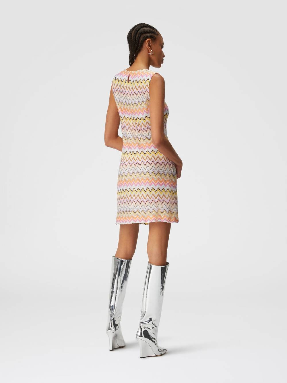 M Missoni Mini-abito senza maniche in viscosa zig zag Sconto