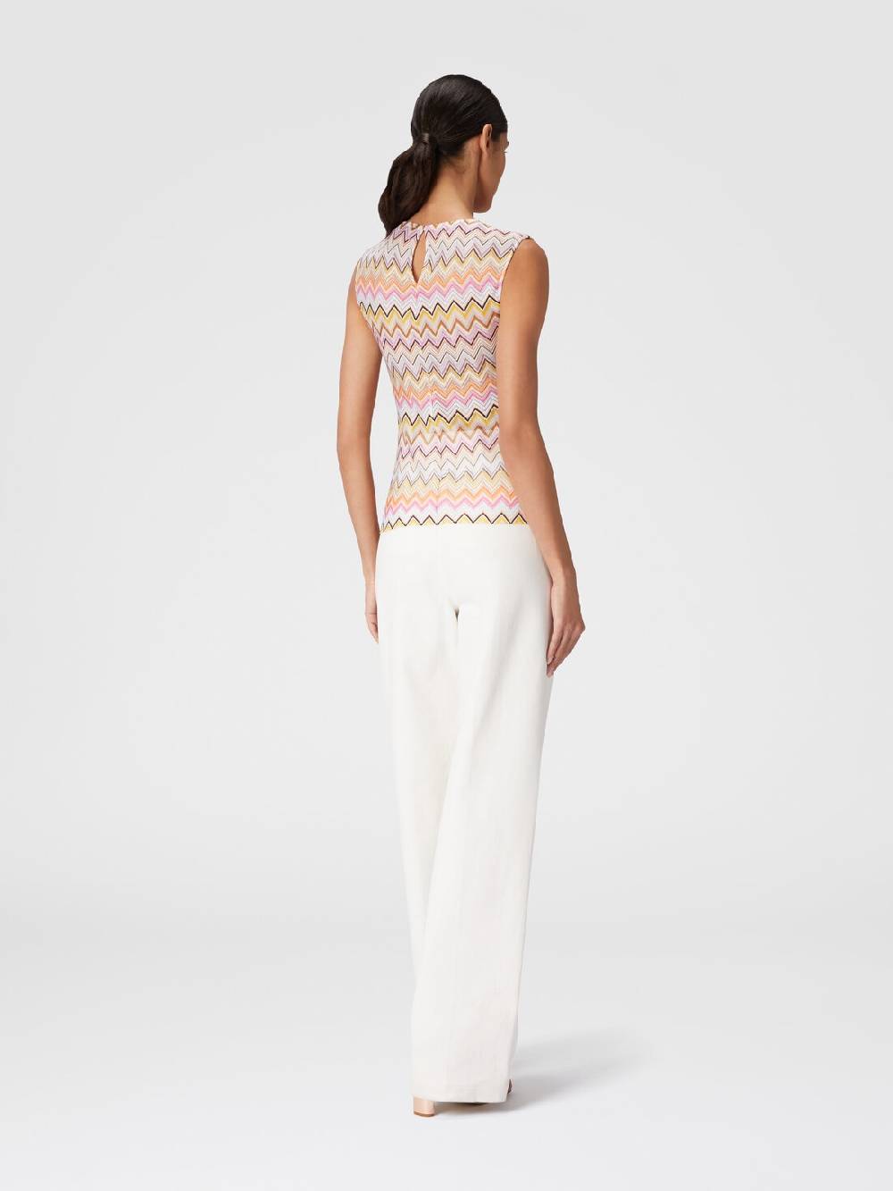 M Missoni Top senza maniche con scollatura arricciata Offerta