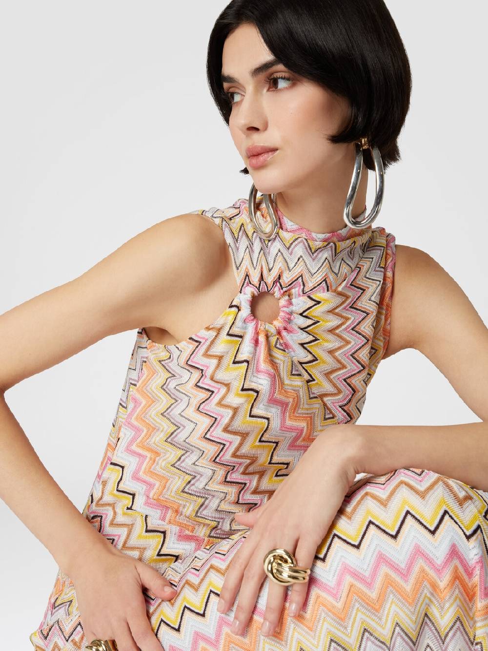 M Missoni Abito lungo senza maniche con scollatura arricciata Novità