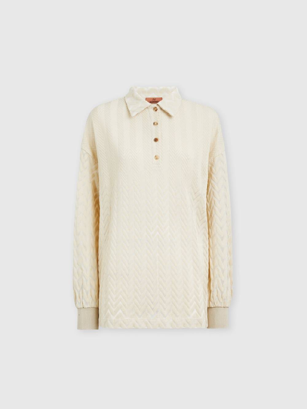 M Missoni Polo a maniche lunghe con chevron tono su tono Online