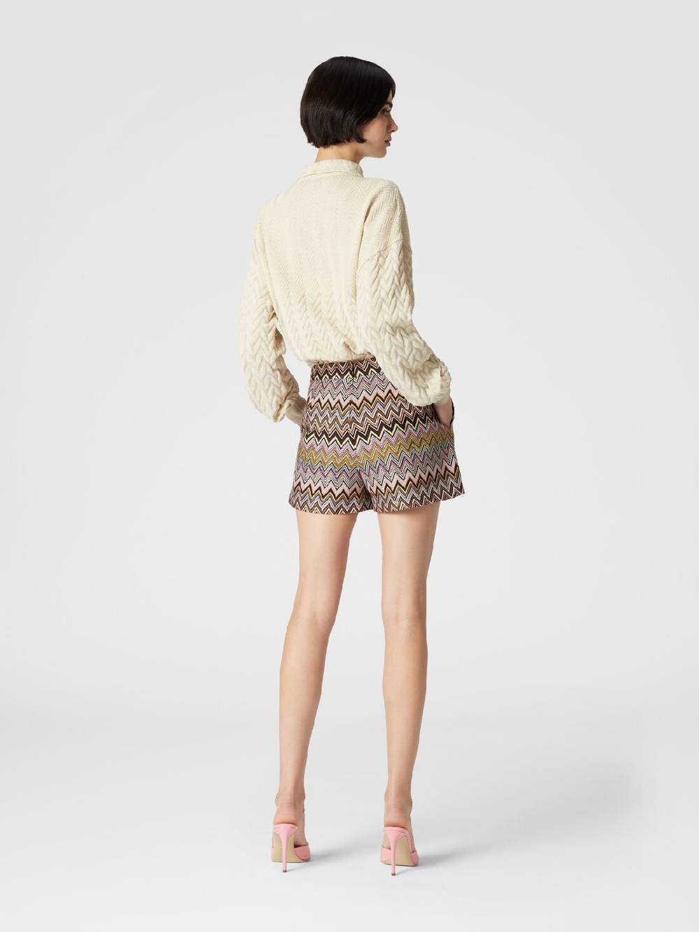 M Missoni Polo a maniche lunghe con chevron tono su tono Online