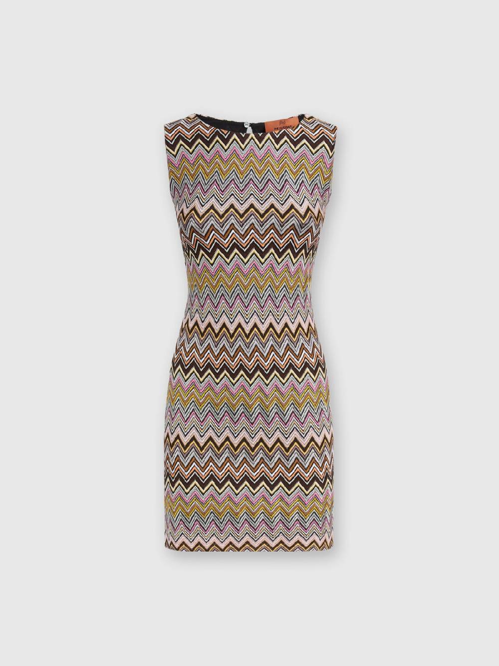 M Missoni Mini-abito senza maniche in viscosa zig zag In Vendita