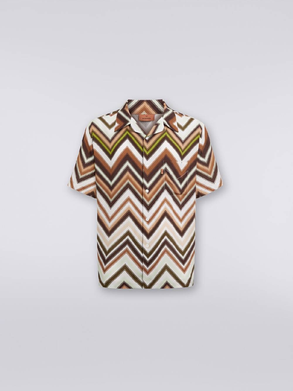 M Missoni Camicia a maniche corte in viscosa con stampa chevron In Vendita