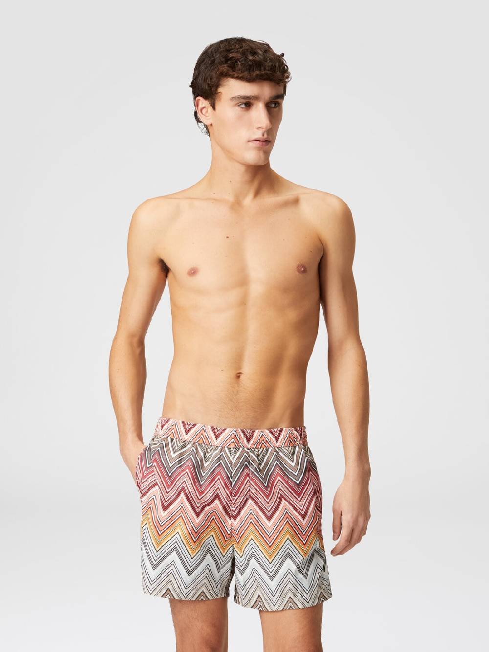 M Missoni Boxer mare con stampa macro zig zag Vendita Economica