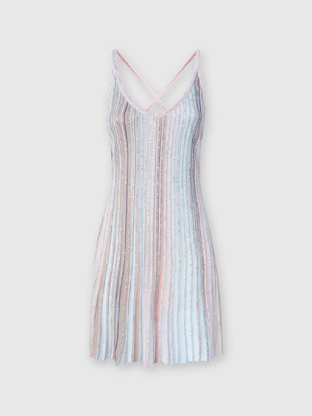 M Missoni Mini-abito in maglia a righe verticali con paillettes Saldi Di Fabbrica
