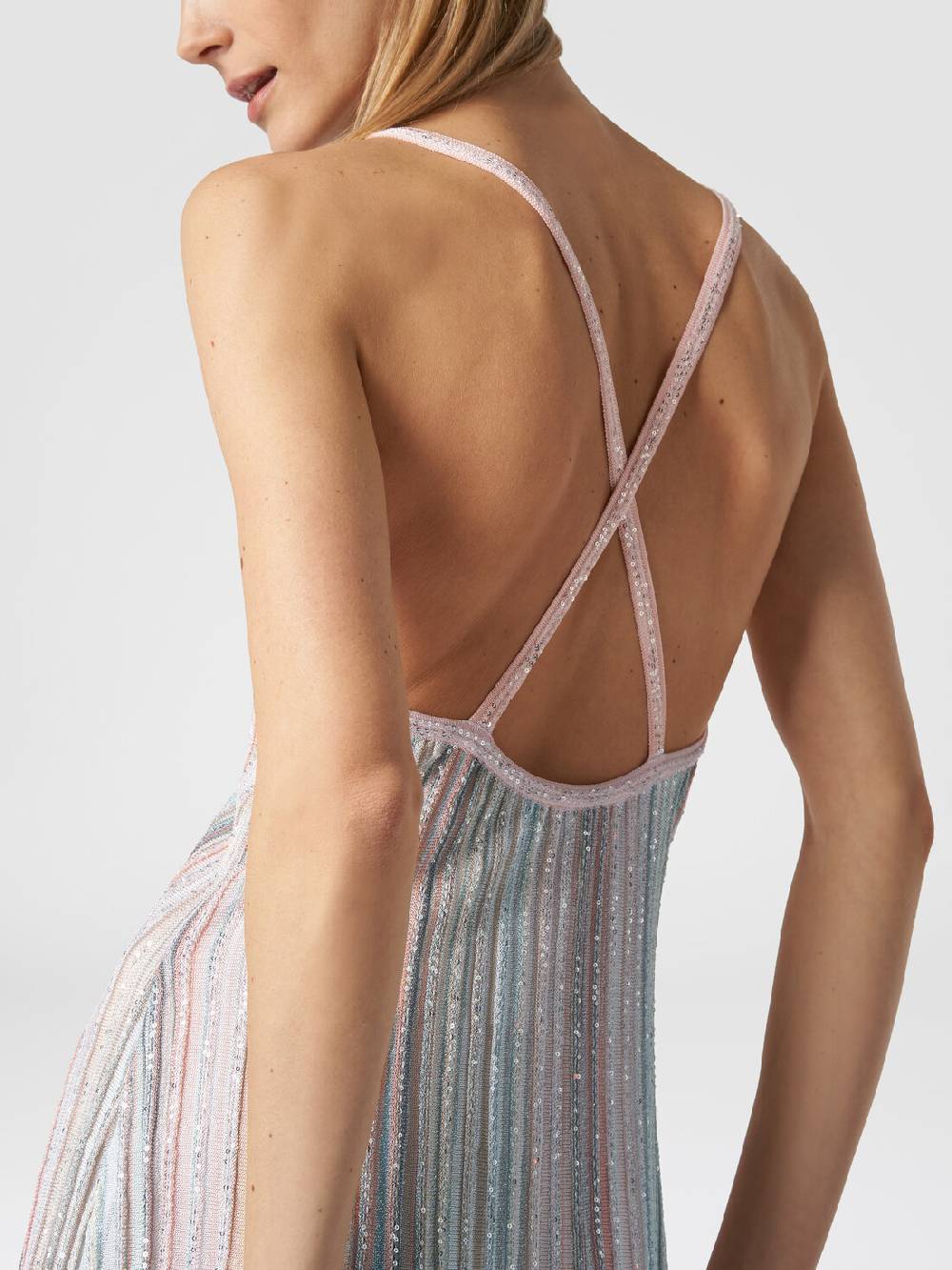 M Missoni Mini-abito in maglia a righe verticali con paillettes Saldi Di Fabbrica