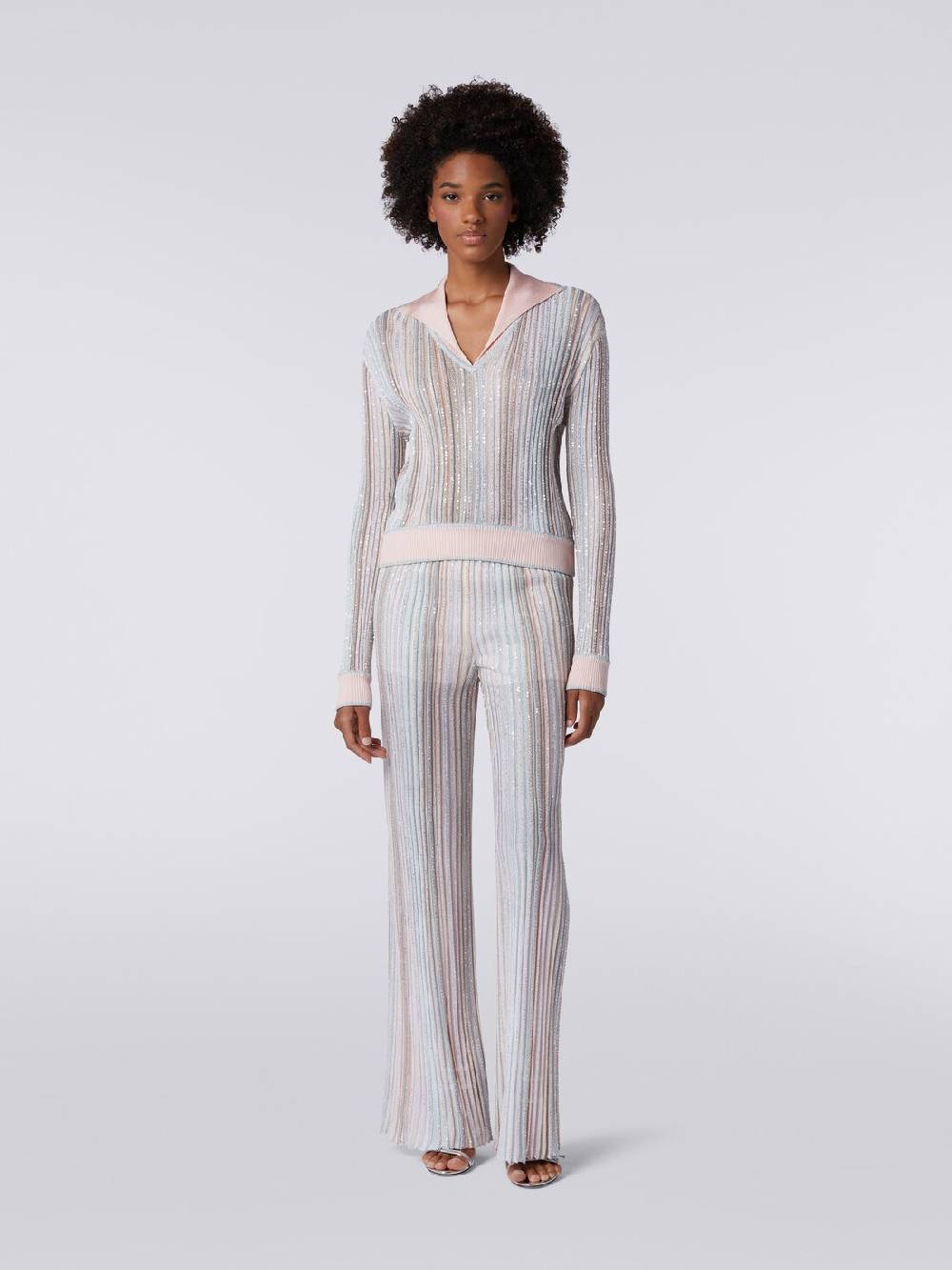 M Missoni Pantaloni in maglia a righe verticali con paillettes I Più Venduti
