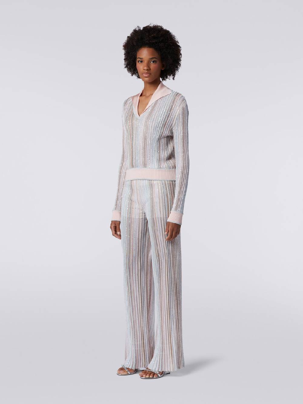M Missoni Pantaloni in maglia a righe verticali con paillettes I Più Venduti