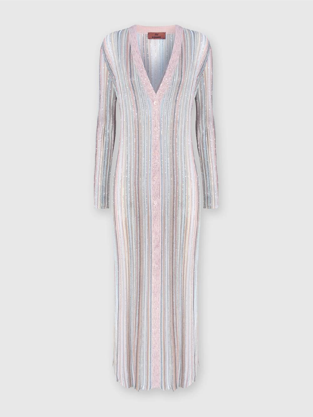 M Missoni Cardigan lungo in maglia con righe verticali e paillettes Negozio