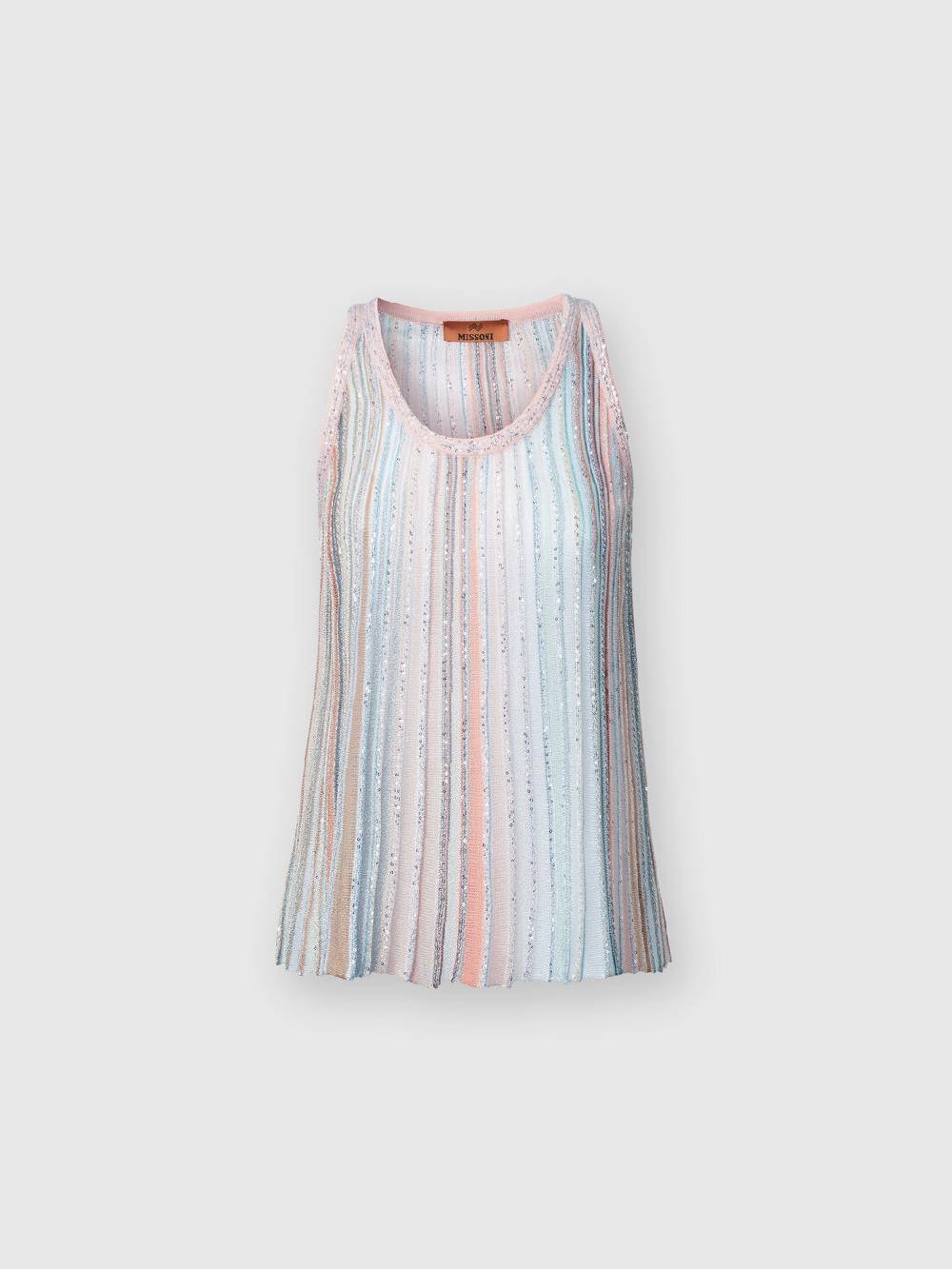 M Missoni Canottiera in maglia a righe verticali con paillettes In Saldo