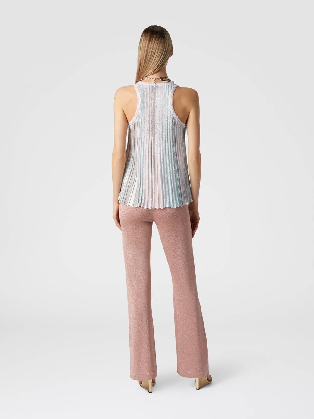 M Missoni Canottiera in maglia a righe verticali con paillettes In Saldo