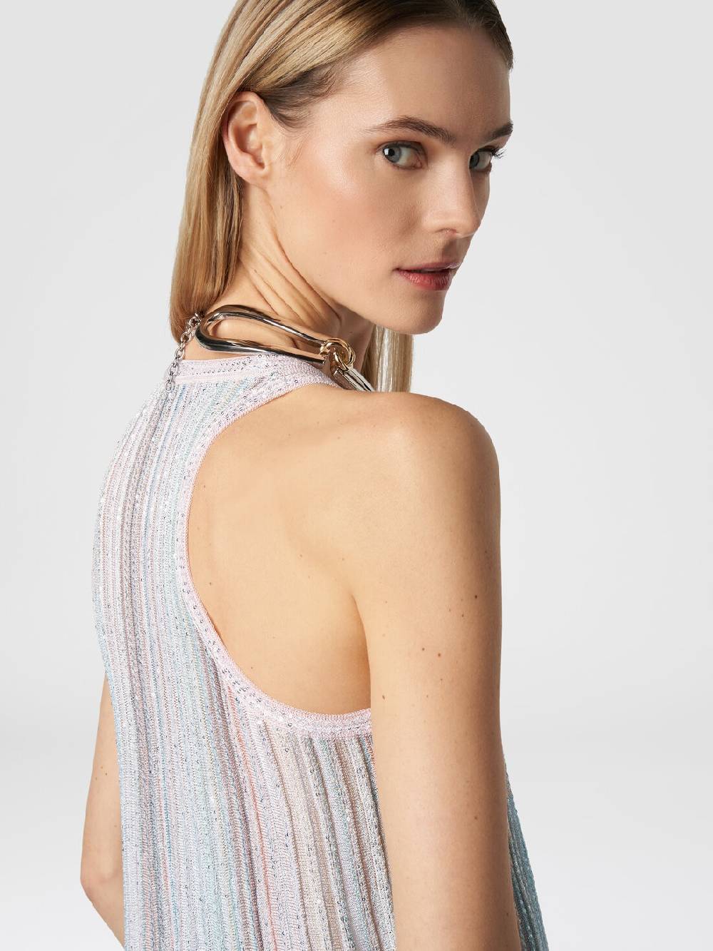 M Missoni Canottiera in maglia a righe verticali con paillettes In Saldo