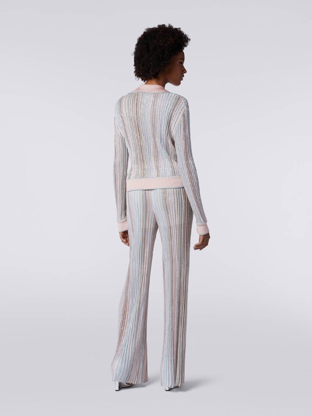 M Missoni Top a maniche lunghe con righe verticali e paillettes Nuova