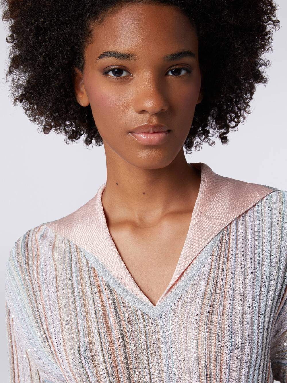 M Missoni Top a maniche lunghe con righe verticali e paillettes Nuova