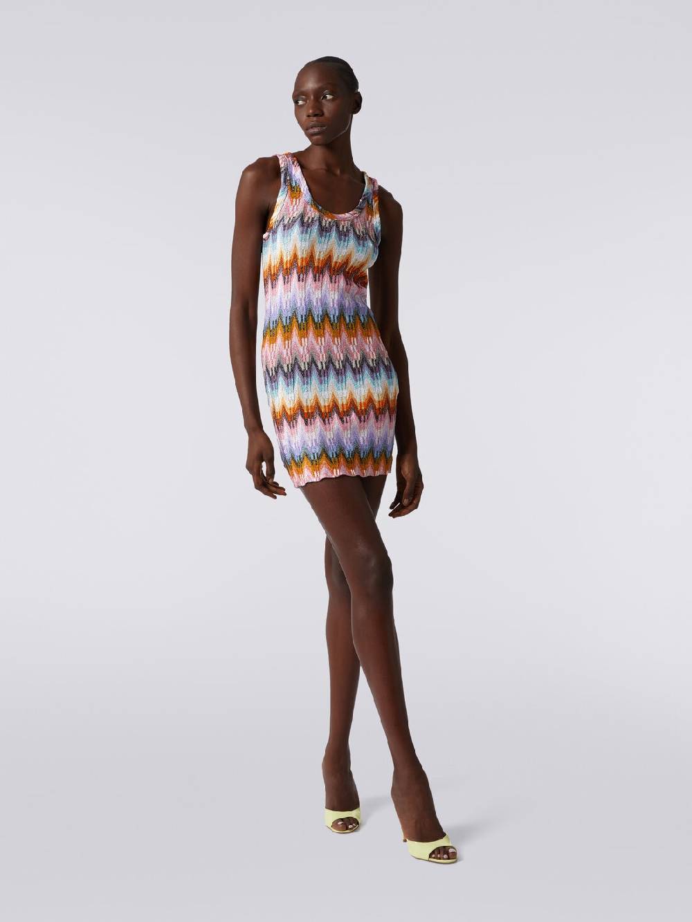 M Missoni Mini-abito smanicato in viscosa zig zag con lurex Moda