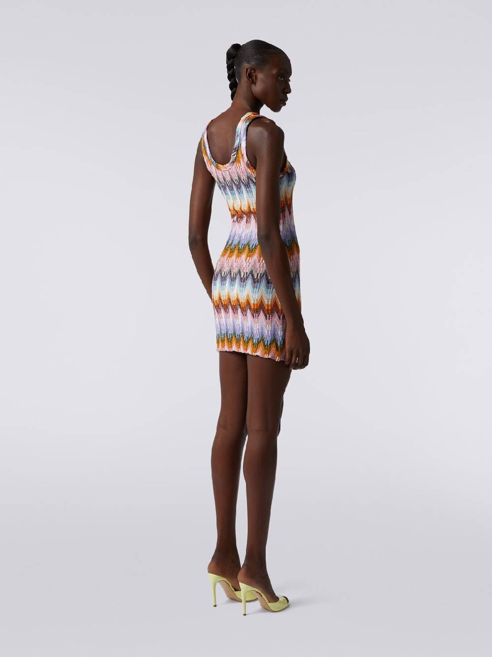 M Missoni Mini-abito smanicato in viscosa zig zag con lurex Moda