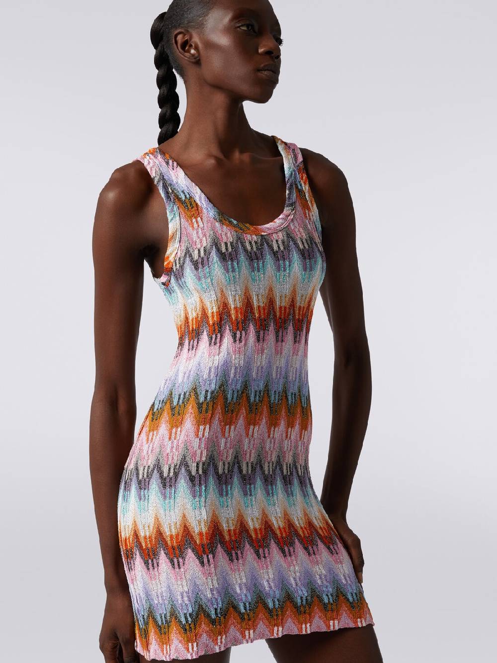 M Missoni Mini-abito smanicato in viscosa zig zag con lurex Moda