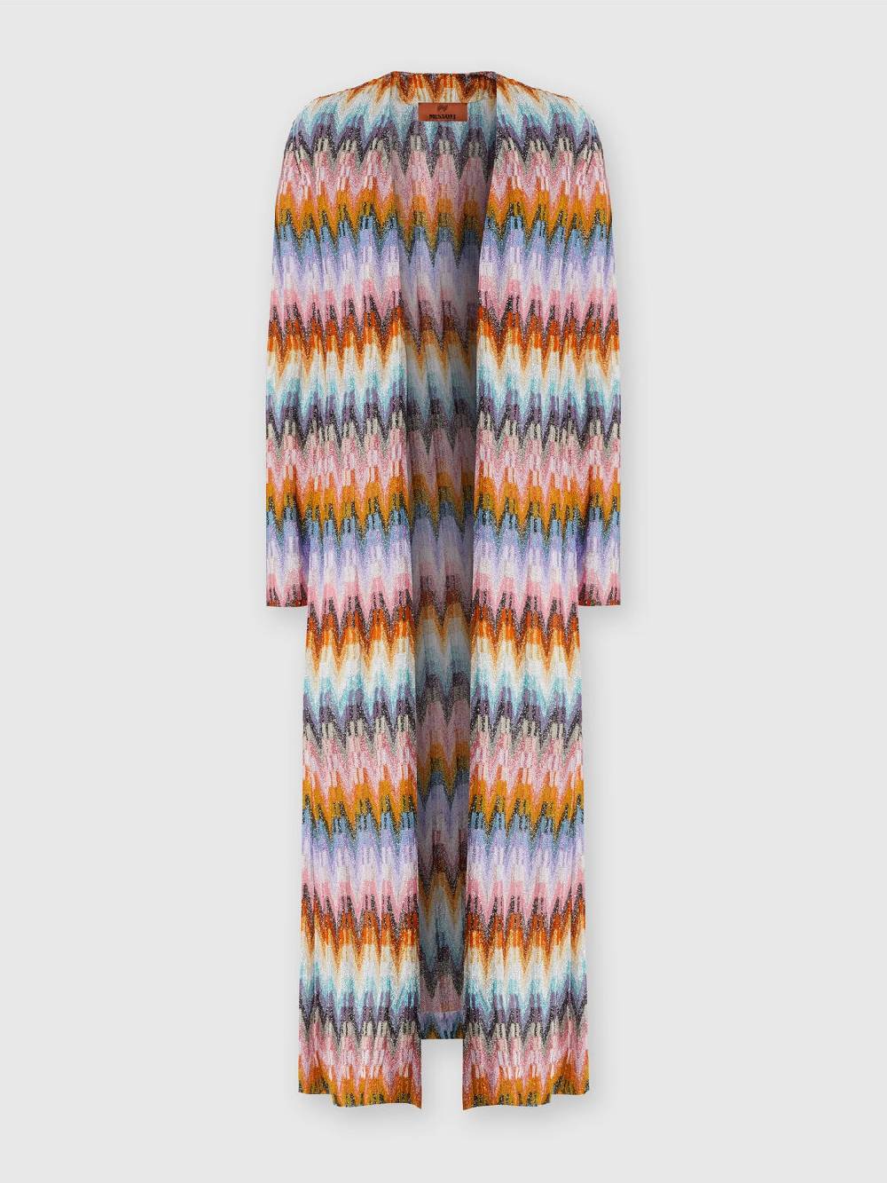 M Missoni Cardigan lungo in maglia zig zag lamé 2025